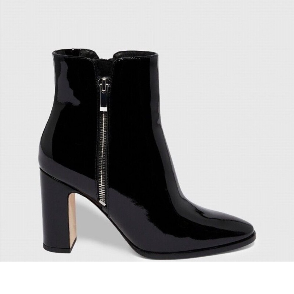 PAIGE Cleo Black Patent Leather Ankle Booties Size 8.5 NEW Women’s Boots Shoes